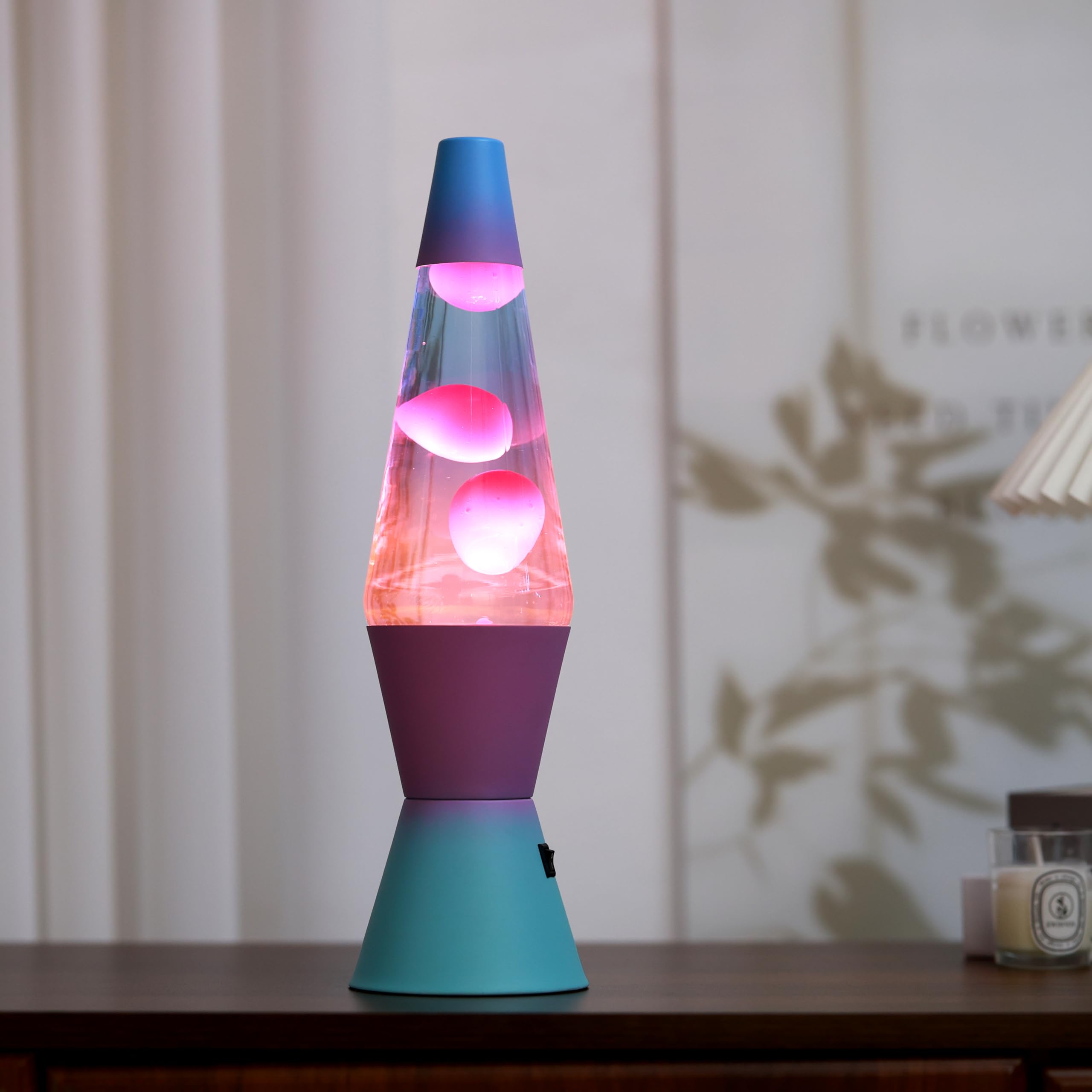 I-TOTAL LED-Lavalampe 37 cm Modernes Design fließender Blaseneffekt integriertes LED-Licht