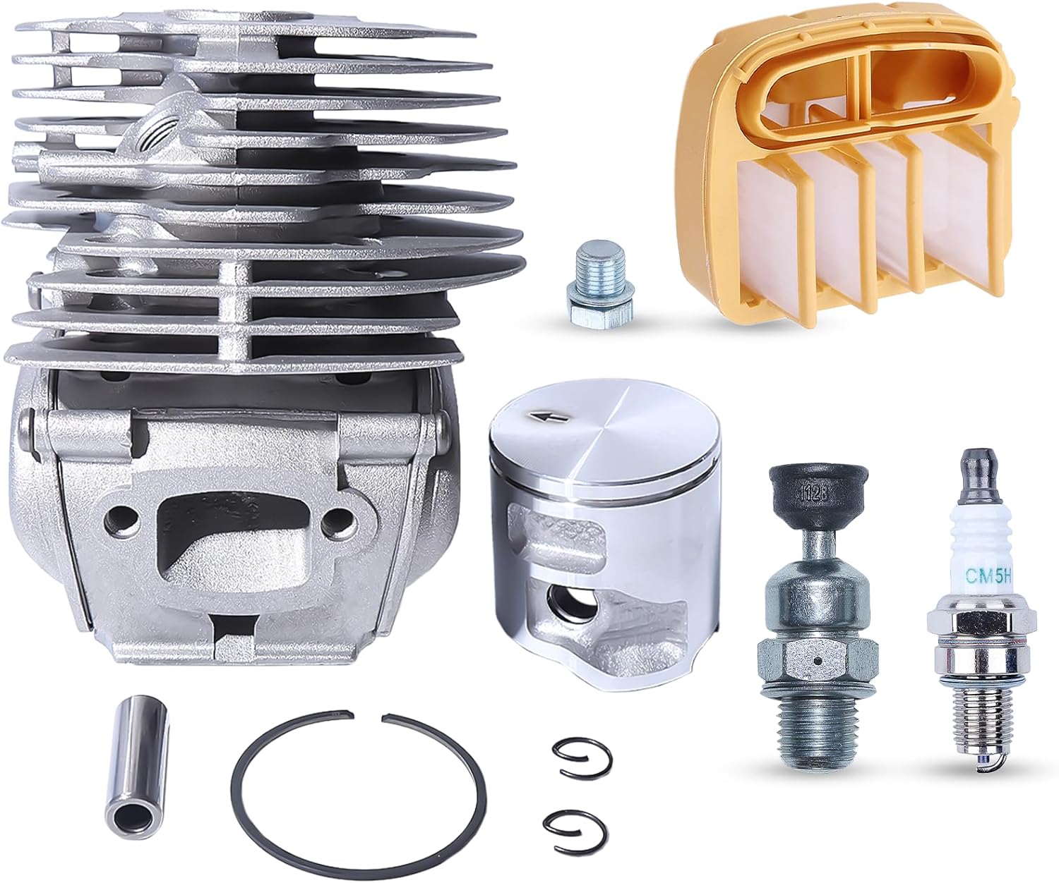 Adefol 43Mm Cylinder Piston Kit for Husqvarna 545 550XP Jonsered CC2252 Chainsaw, Big Bore 545 Cylinder & Piston Assembly Replace 577 76 47-08, 577 76 47-06, 577 76 47-04, 577 76 47-02