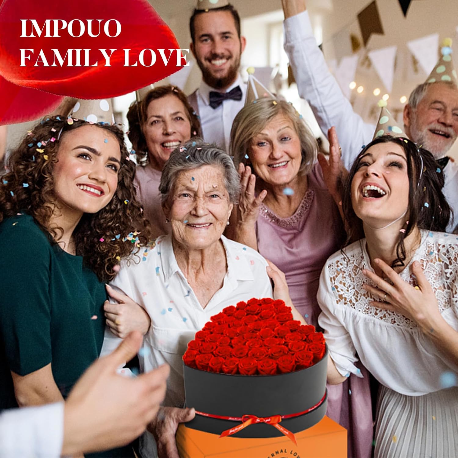 50 Forever Flowers, Preserved Rose in Heart Shape Box, Eternal Roses, Birthday Gifts for Women, Wife, Her, Mother's Day -Red - Image 5