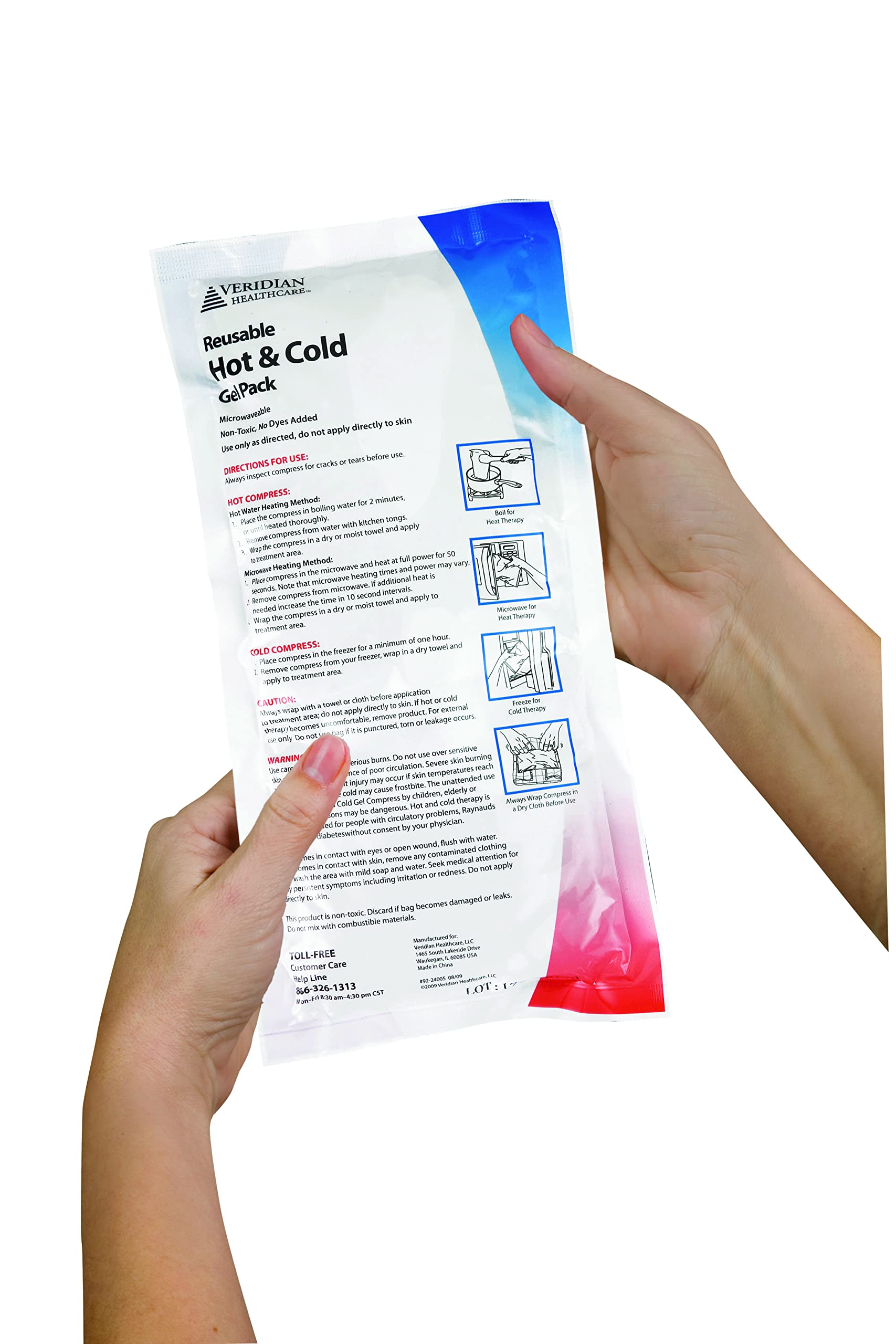 Thera|Care Hot & Cold Reusable Gel Compress | Helps relieve pain and swelling | 5” x 10” flexible compress