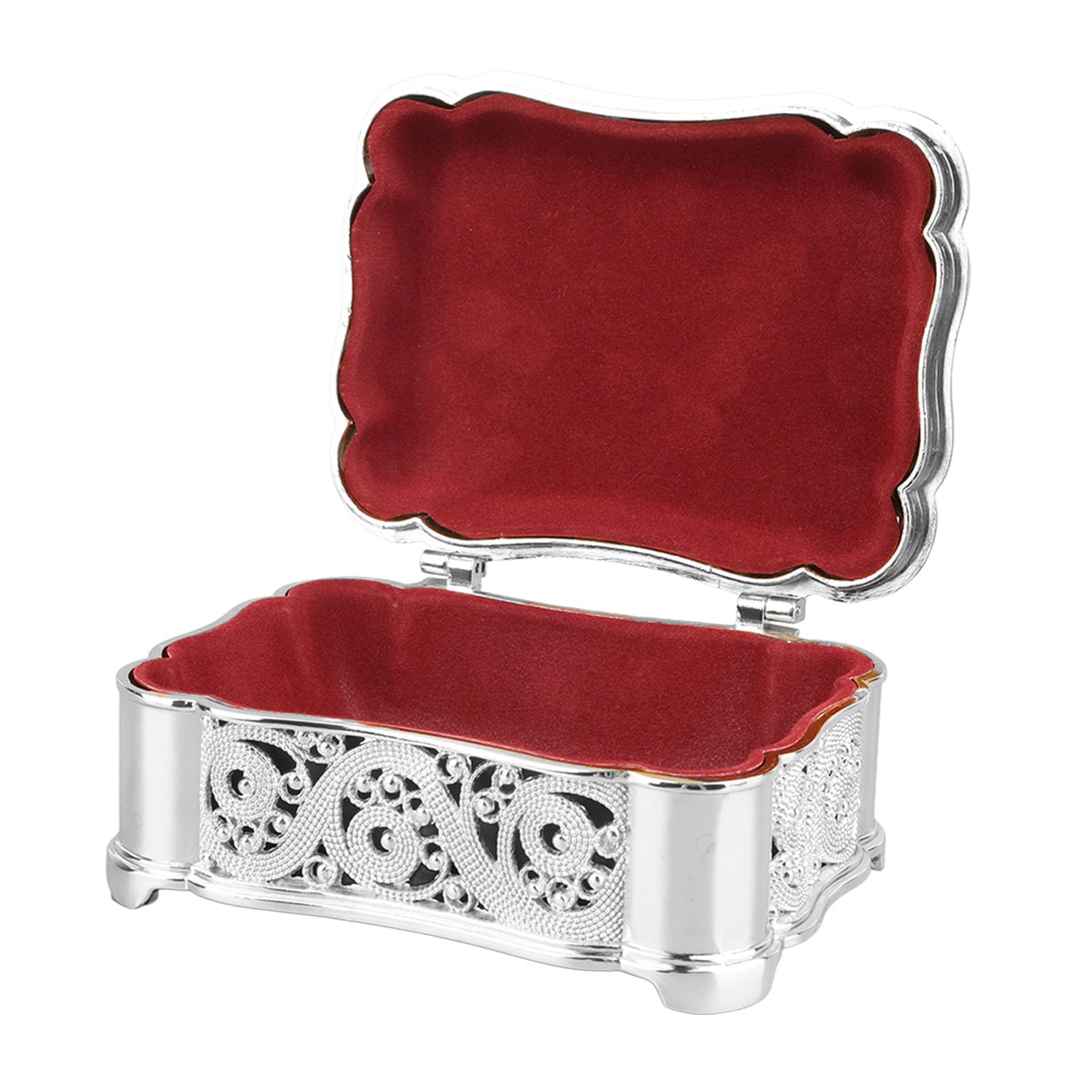 HLHLH Vintage Alloy Trinket Organizer for Earrings and Necklaces(Silver)