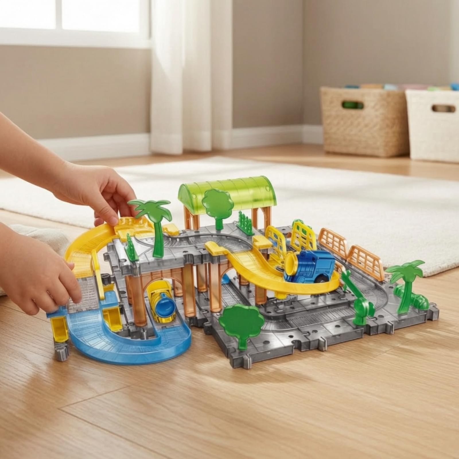 Set di Binari -da- con Treno Motorizzato Conibile Trenino Motorizzato con Binari Conibili Regalo per Gioco al Chiuso