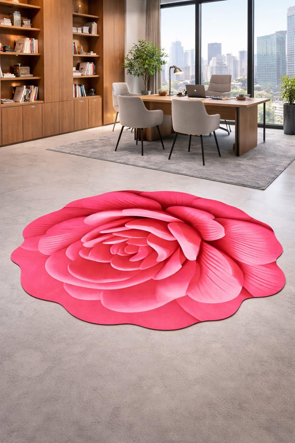 Flower Floor Mat Pink × White Zingaro Buy AaHo Decor Pink Anti-Skid Shaggy Woolen Floor Mat - Carpets