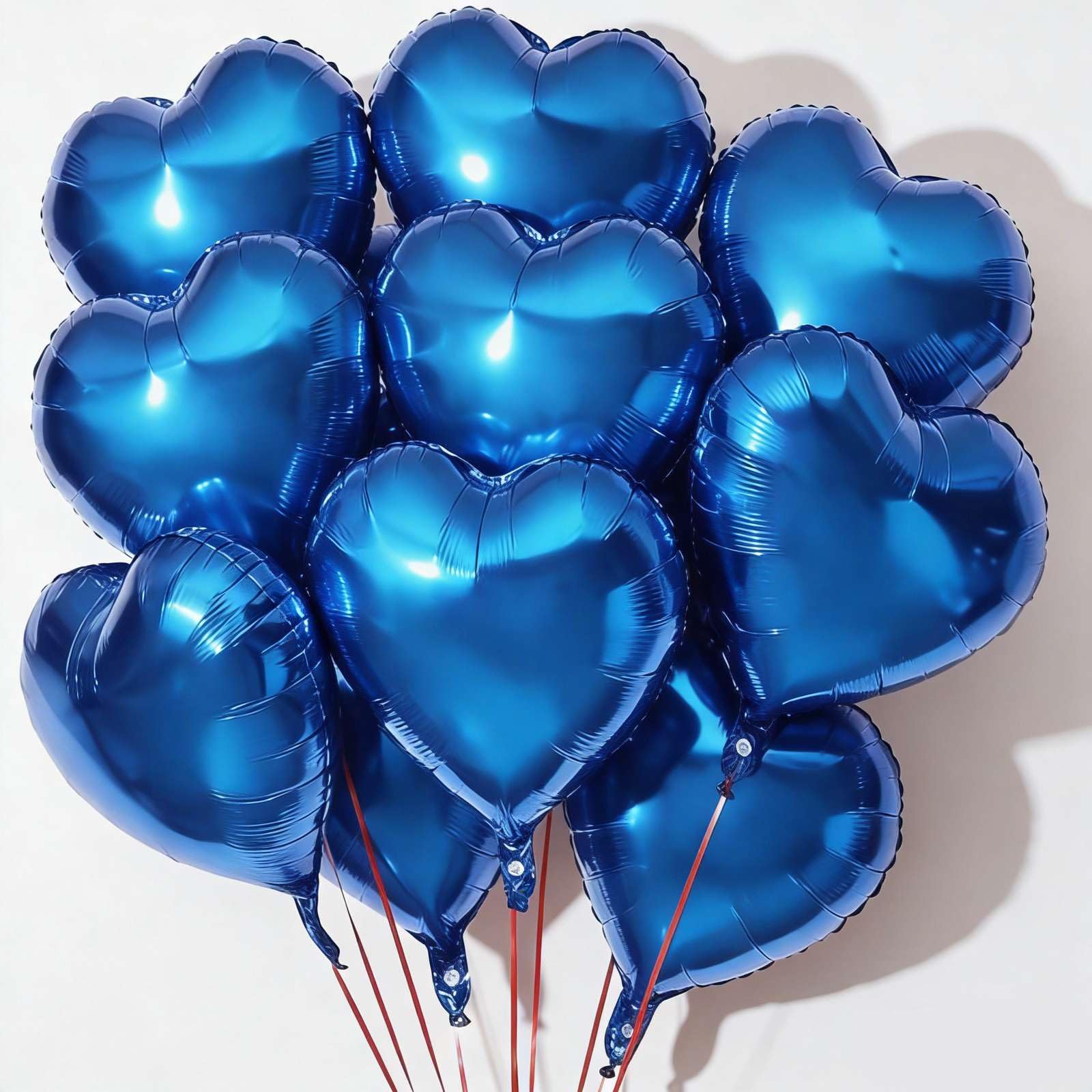 Photo 1 of 10pcs Blue Heart Shaped Mylar Balloons - 18 Inch, For Baby Shower, Wedding, Valentine's Day & Parties