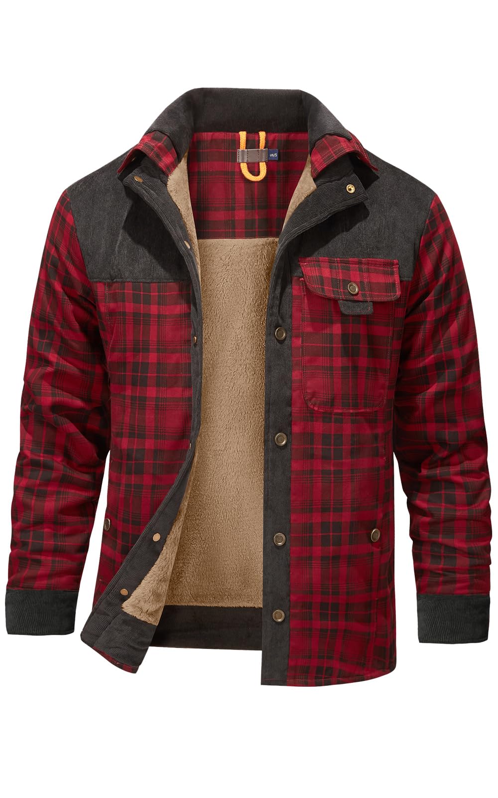 Mr.Stream Camicia da Uomo in Stile Casual da Boscaiolo Plaid Flanella A Quadri Camicia Imbottita da Lavoro di Cotone Cappotto Invernale
