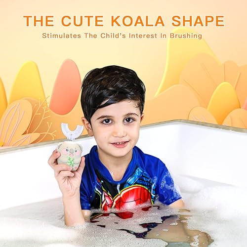 Miniatura 6 de Cepillo de dientes en forma de U para niños, 2 piezas, cepillo de dientes de entrenamiento para niños pequeños, cabezal de cepillo de silicona suave