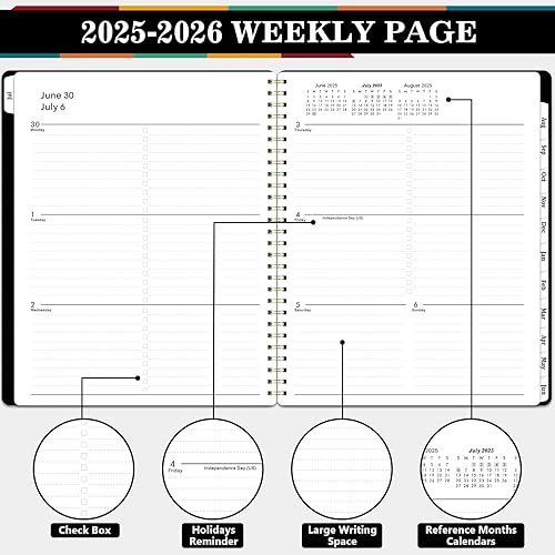 Miniatura 4 de Agenda 2024-2025  Agenda académica 2024-2025, agenda semanal y mensual, julio 2024 a junio 2025, agenda con cubierta flexible, 8 x 10 pulgadas,