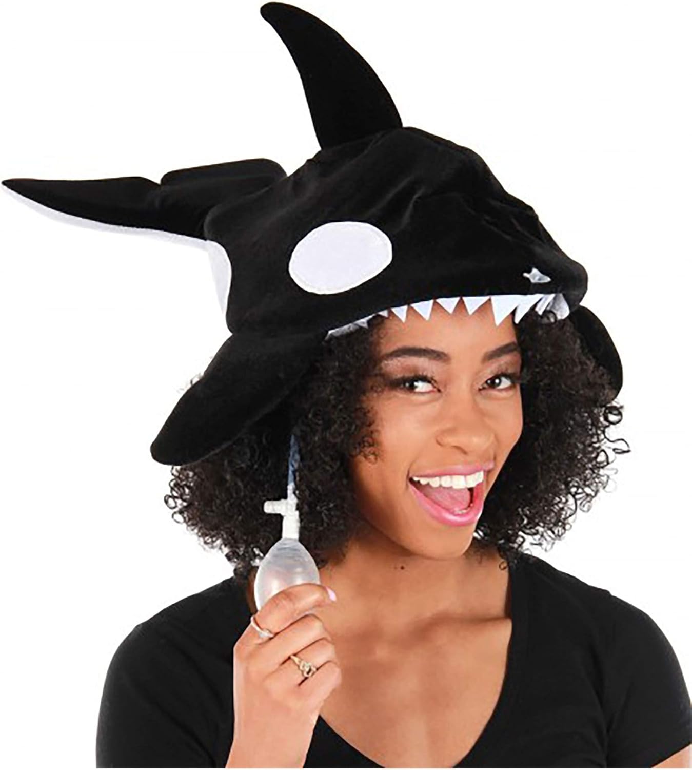 Sprazy Orca Costume Hat for Adults - Water-Spraying Orca Hat with Adjustable Fit