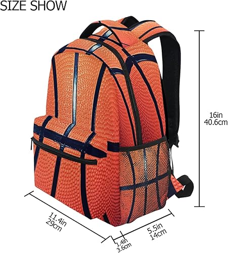 Miniatura 2 de Mochila escolar con textura de baloncesto para adolescentes, niñas, niños, mujeres y hombres, Baloncesto, Mochilas Daypack