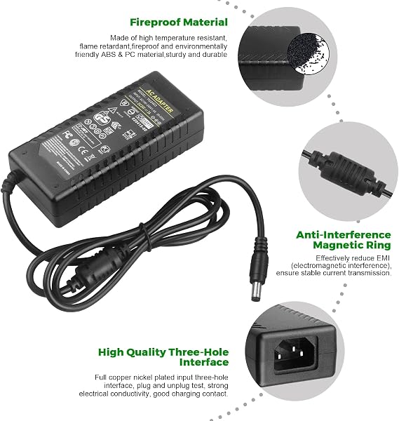 24V 3A 72W Power Supply Adapter AC 100-240V to DC 24 Volt 3 Amp Converter Transformer 5.5x2.5mm Plug for TS100 SH72 Mini Electric Soldering Iron/LED Strip Light/CCTV Security System/LCD Monitor