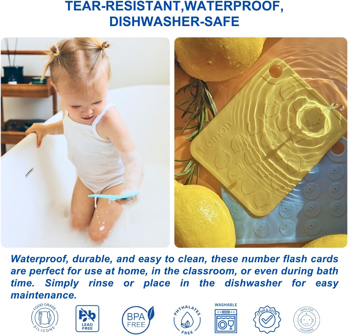 Sili123s Number Flash Cards, Non-Toxic Silicone Number Flash Cards for Toddlers 1-3, Montessori Sensory Fruits Counters Math Manipulatives Flashcards, Dishwasher Safe Baby Cards - Image 9