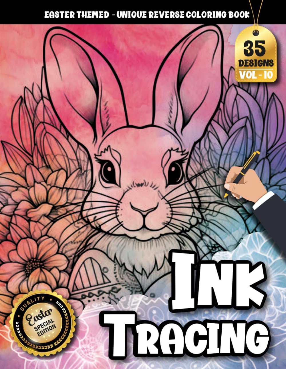 Ink Tracing Book For Adults: An Easter themed Tracing Book Featuring Decorative Eggs, Flowers, and Spring Designs (Easter Tracing Series)