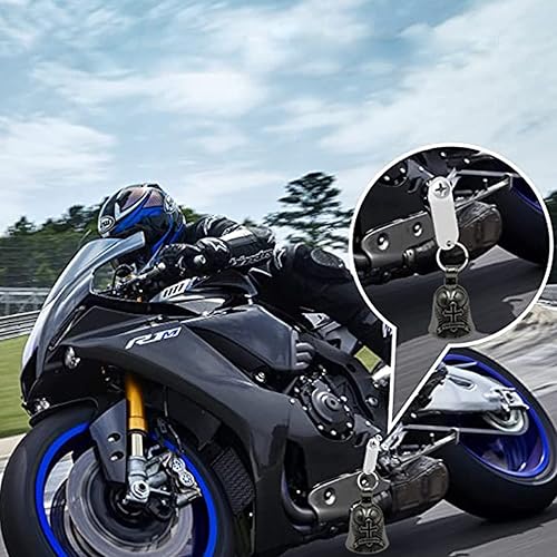 Miniatura 3 de Campana de motocicleta Campana de ángel de la guarda con buena suerte Biker Gremlin Cross Bell Hang