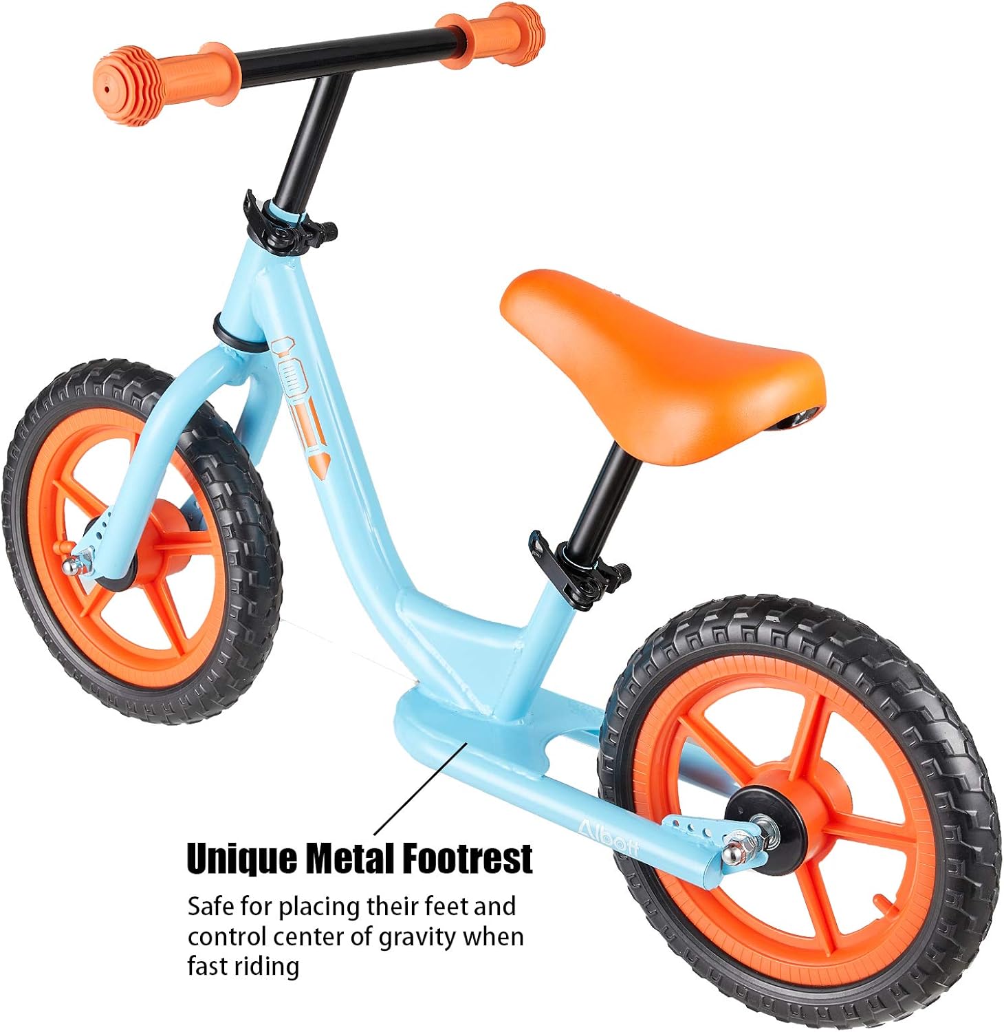 Albott Sport Balance Bike Toddler Bike Footrest Lightweight w/Adjustable Seat Handlebar Height & 12 Inch Inflation-Free EVA Tires, Toddler Training Bike for Child Age 18 Months 2 3 4 5 (Sky Blue) : Toys & Games