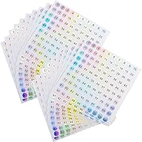 Vista 1 de RIVEENY 20 hojas de 1 a 100 adhesivos reflectantes láser pequeños redondos con números consecutivos autoadhesivos para almacenamiento de inventario