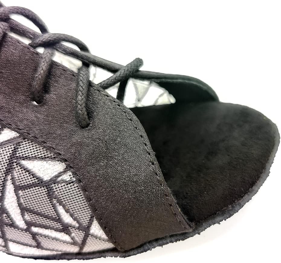 Practise Dance Shoes Black and Khak 4.5cm Woman Ballroom Shoes evk016