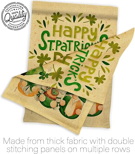 Miniatura 7 de Breeze Decor St Patty Trop - Kit de bandera de gnomo para jardín, casa de jardín, patricio primaveral, trébol, duende de la suerte, moneda de la