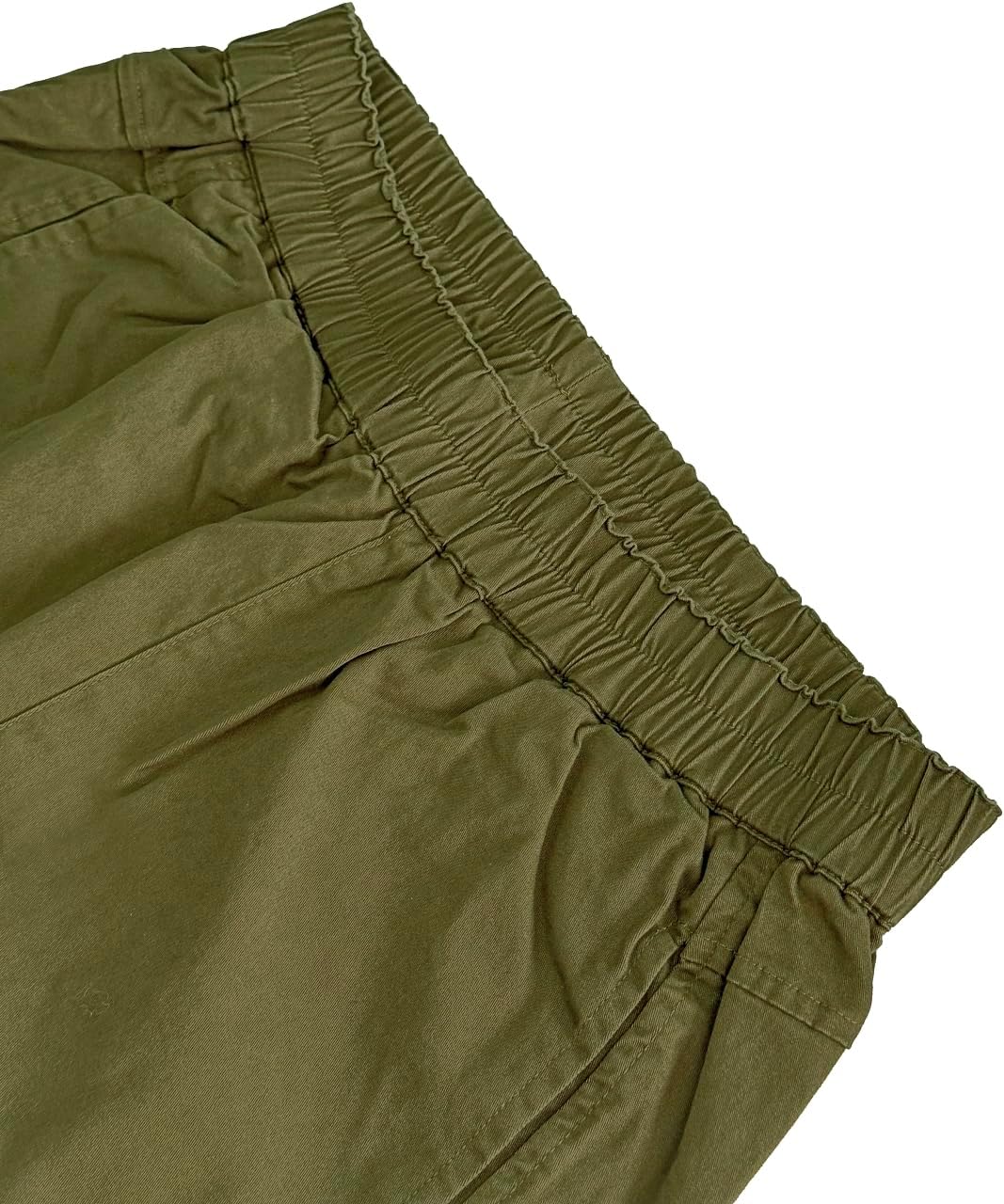 Allimy Womens Fashion Summer High Waist Elastic Wide Leg Straight Leg Casual Cropped Pants Casual Capris with Pockets - Image 6