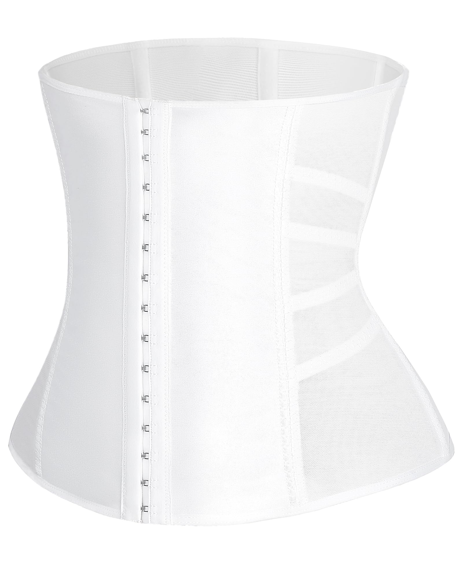 FeelinGirl Waist Trainer for Women Lower Belly Fat Mesh Corset Shapewear Tummy Control Body Shaper with Steel Bones