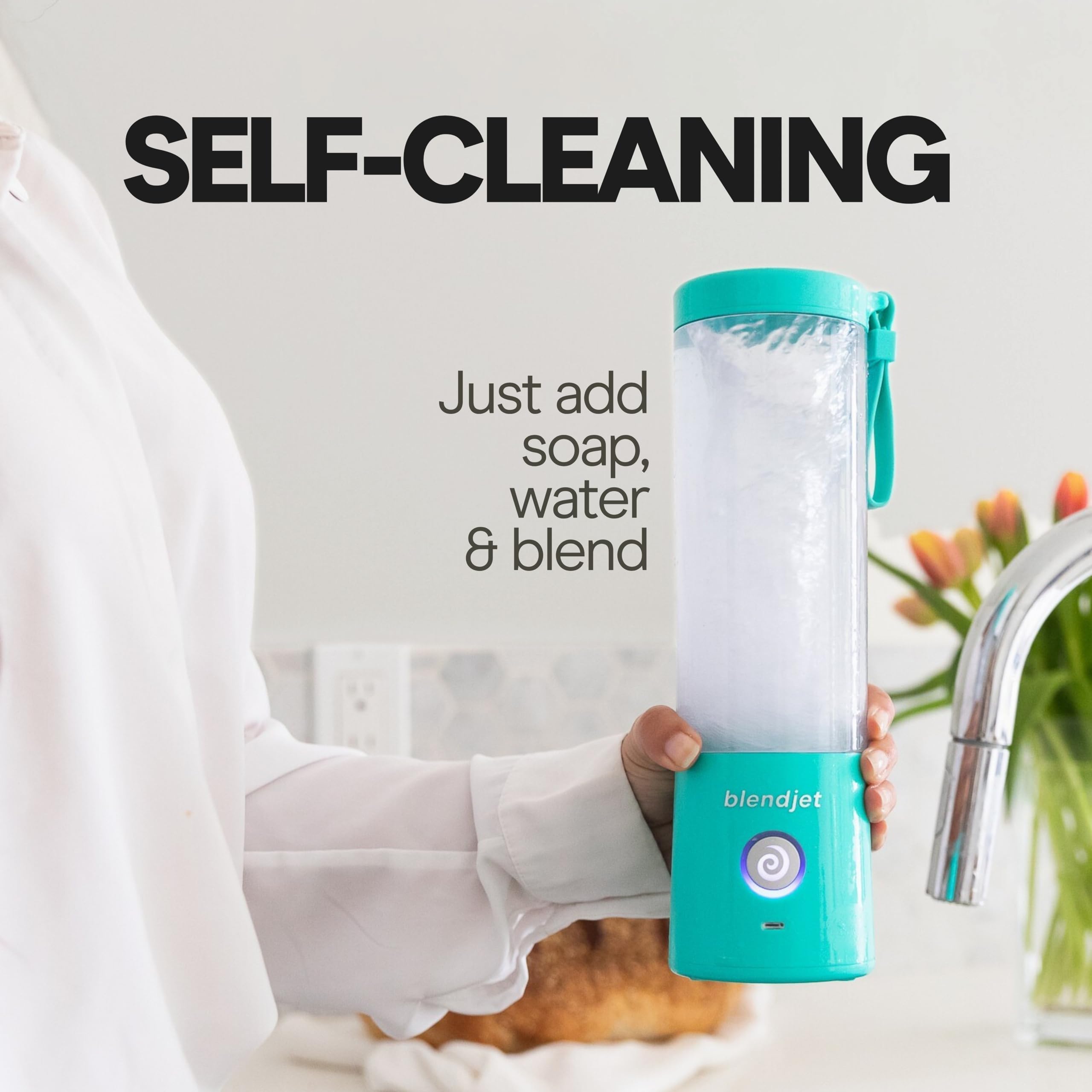 BlendJet 2 Portable Blender for Smoothies & Shakes - BlendJet Cordless Personal & Small Blender, USB-C Rechargeable & Self Cleaning - (Mint, 16 oz.): Geode 20 oz.