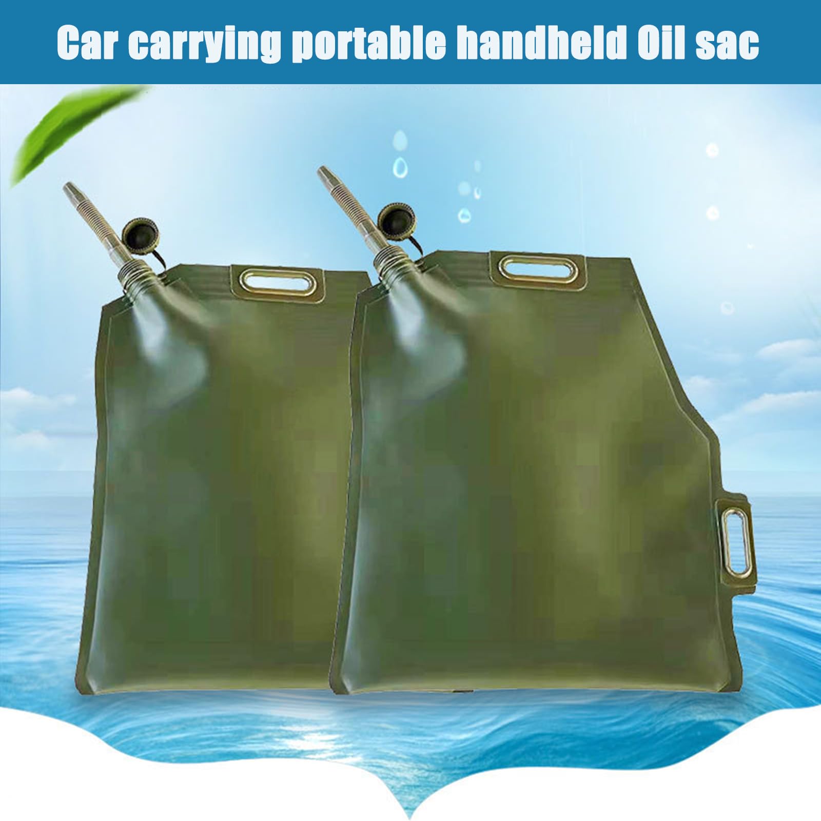 Garrafa Ġãṣôliňa 10L 20L 30L, Bidon Ġãṣôliňa Blanda Portátil, Bolsa de Combustible TPU Plegable de Emergencia Al Aire Libre, Verde,20L