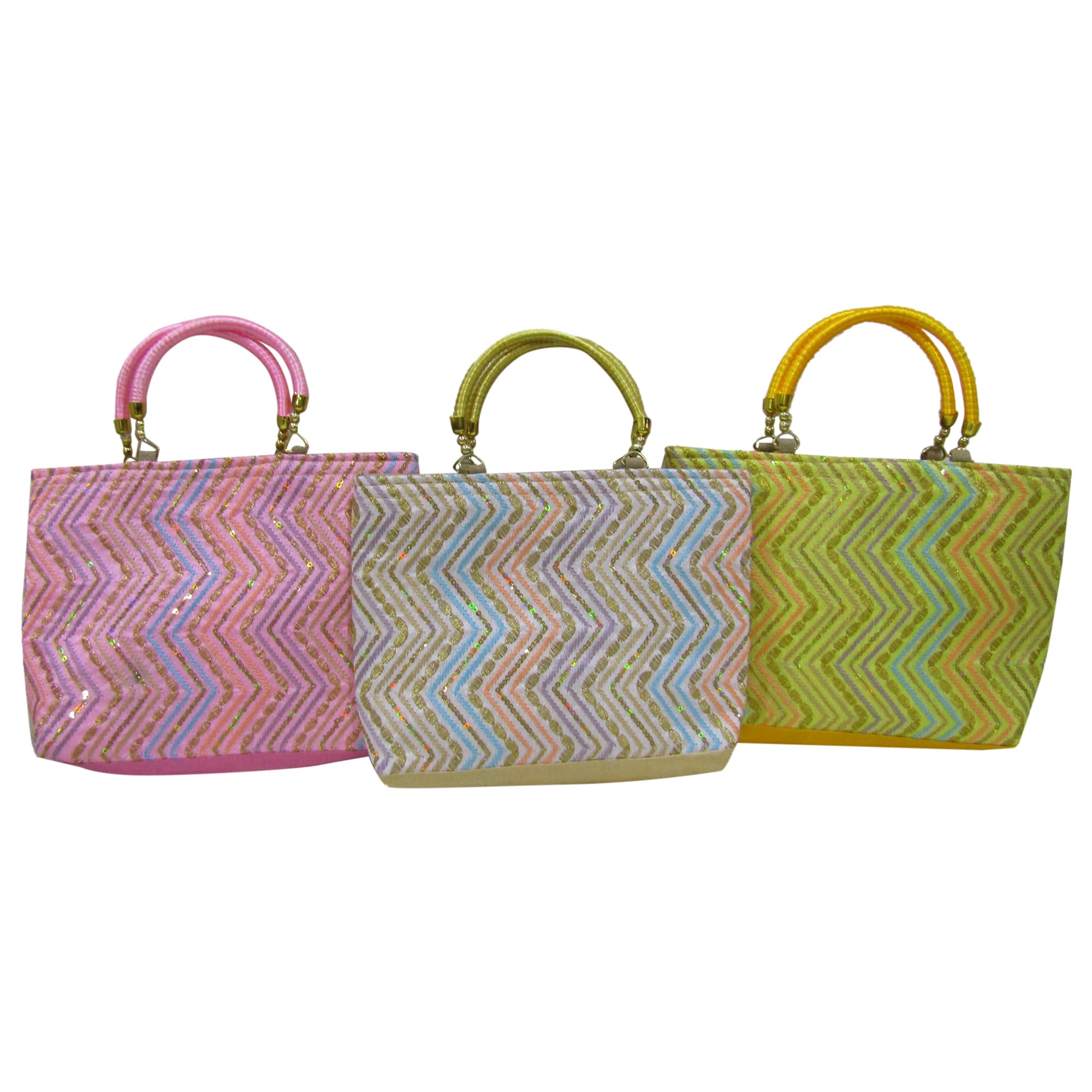 Purple Pink Traditional Matka Umbrella Embroidery Potli Bags For Return Gifts For Women Bulk Menhadi, Haldi, Sangeet, Engagement, Pooja, Wedding Favor Bags (Pack Of 6 Pcs) 1