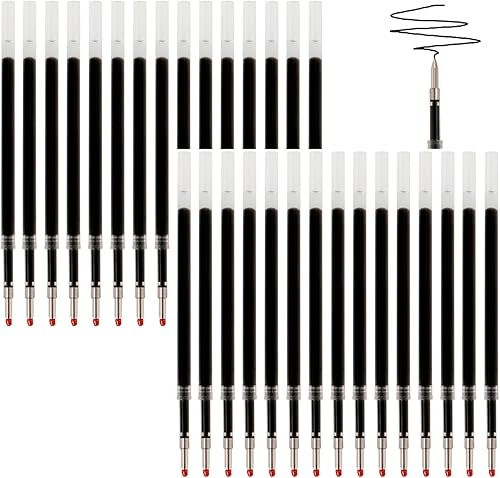 30 recambios de bolígrafos de tinta de gel, repuestos de bolígrafos reemplazables, tinta negra de 0.028 in, repuestos de bolígrafo de escritura