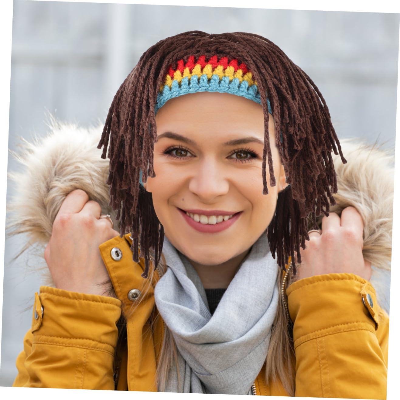 SHERCHPRY 3stücke Weird Wig Hat Lustige Strickmütze Mit Reggae-frisur Handgefertigt Warm Und Einfarbig Für Partys Und Besondere Anlässe Unisex Für Männer Und Frauen