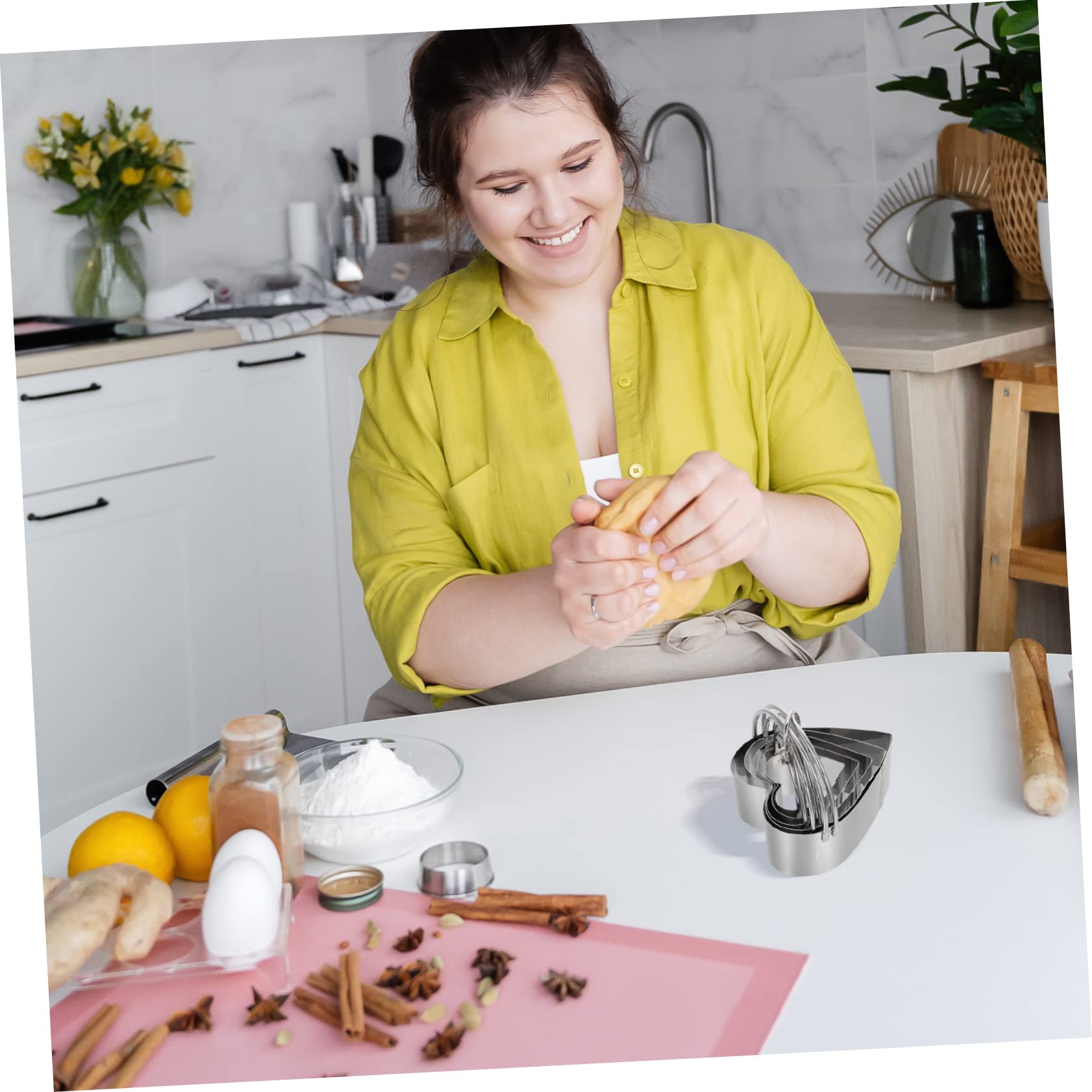 TOPBATHY 5 Sätze Ausstechformen Herz-cookie-form Donut-ausstecher Obst Tortenring Plätzchengebäckform Liebe Keksausstecher Käseformen Blumenkeks Cookie-diy-tools Stempel Rostfreier Stahl
