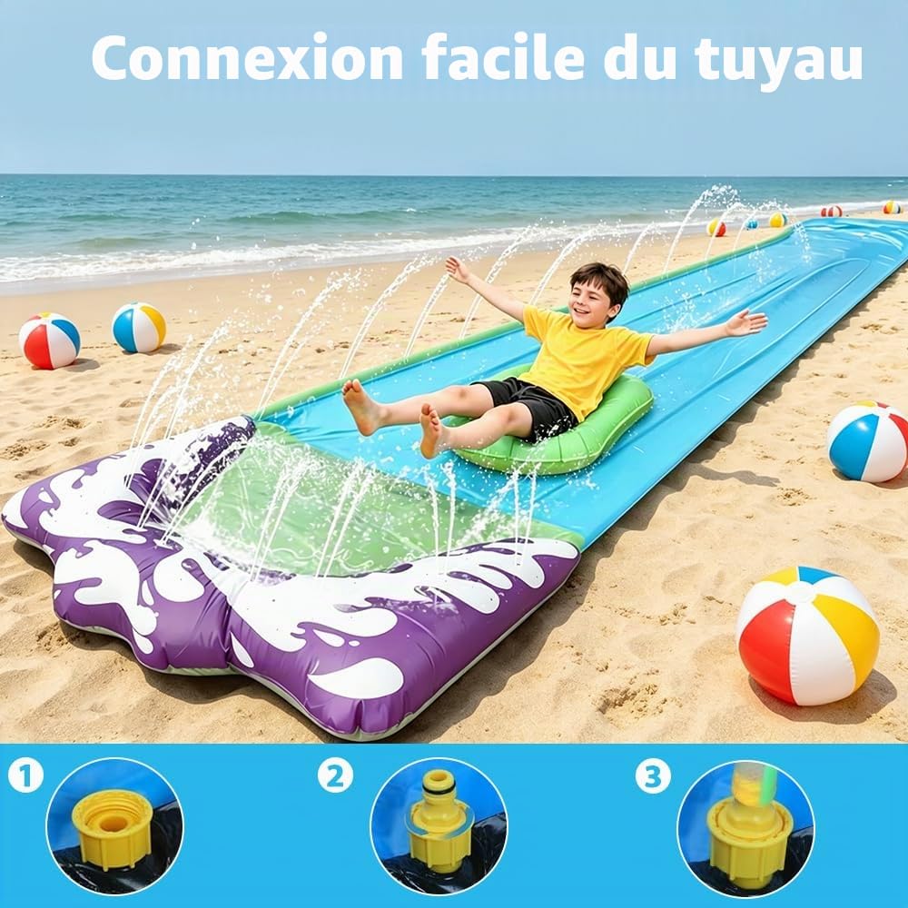 188in x 27in (480 x 70 cm) Toboggan Aquatique, Toboggan pour Pelouse Toboggan à Eau avec 1 Planches gonflables (188in x 27in (480 x 70 cm) Toboggan Aquatique)