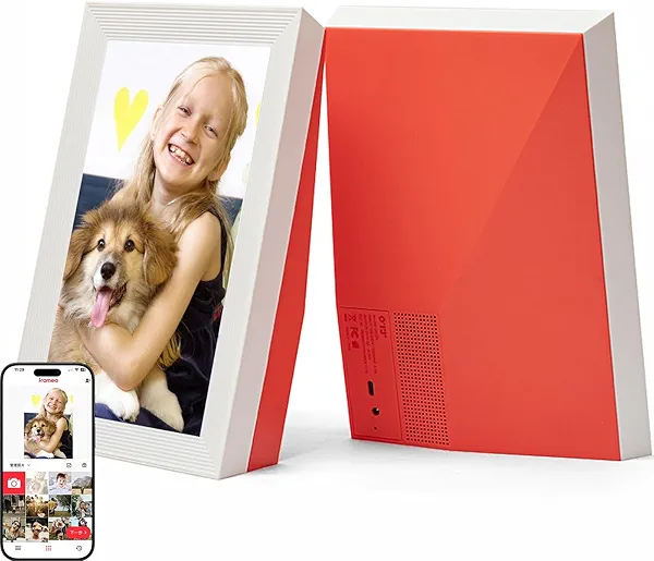 OTJ Digital Picture Frame Frameo 10.1" - 32GB WiFi Smart Photo Frame for Gifts & Home Display - Share Pictures Instantly via App, Birthday for Mom Dad Grandparents
