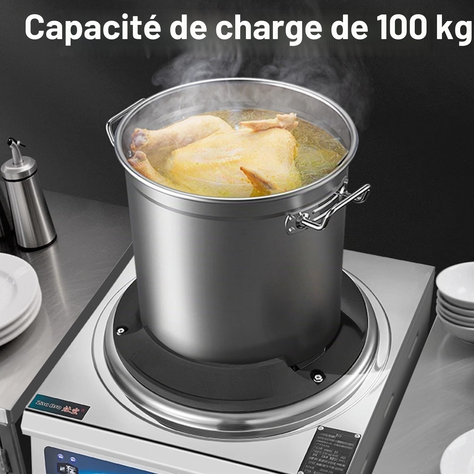 Rechaud Gaz Propane Basse, Bruleur Gaz Propane Professionnel en Acier Inoxydable pour Wok, Réchaud a Gaz Extérieur (régulateur et Tuyau Tressé Non Inclus)