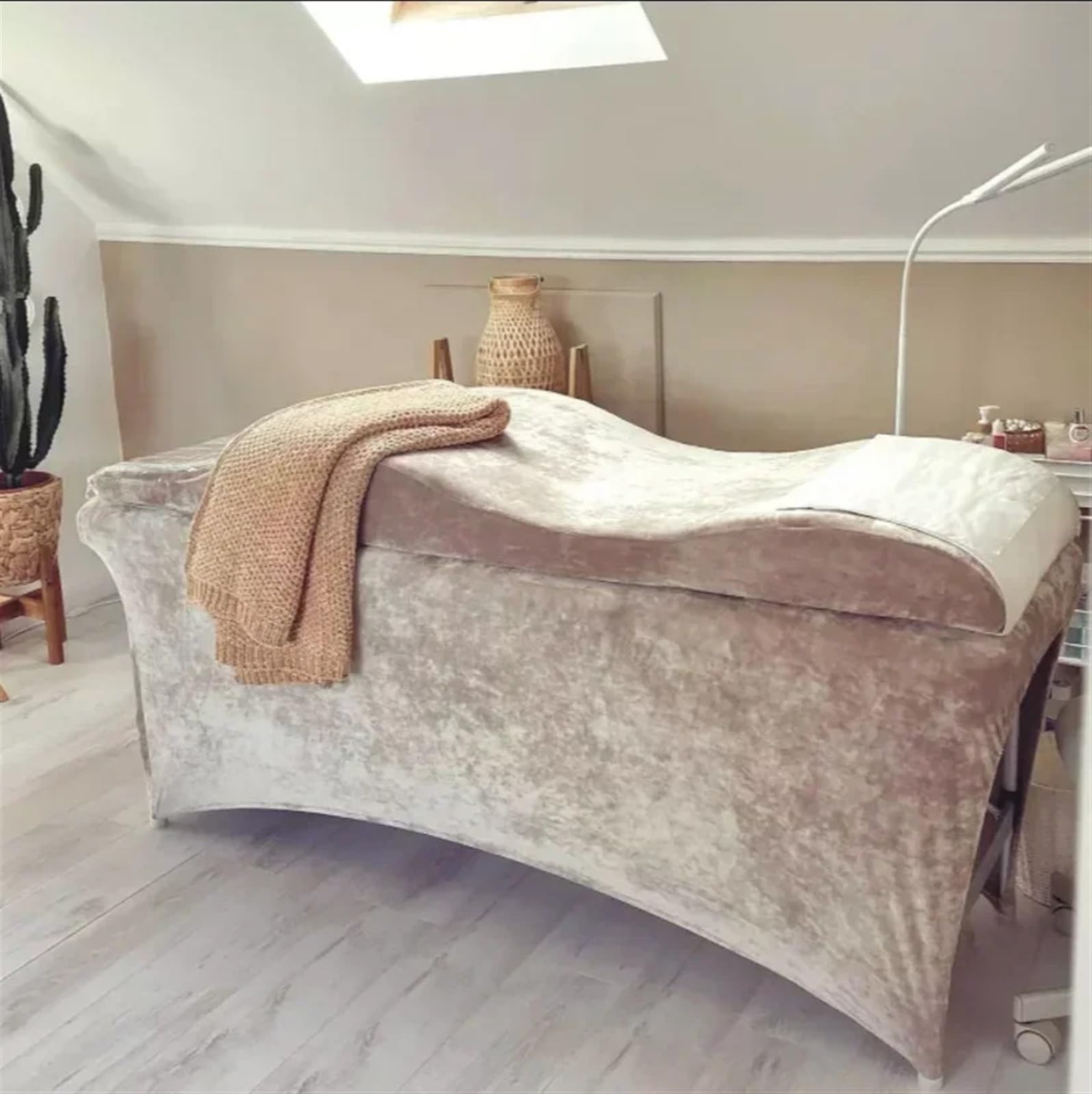 Coussin De Lit De Cils en Mousse Haute Densité Matelas de Massage avec Housse de lit en Mousse à Mémoire de Forme Gris