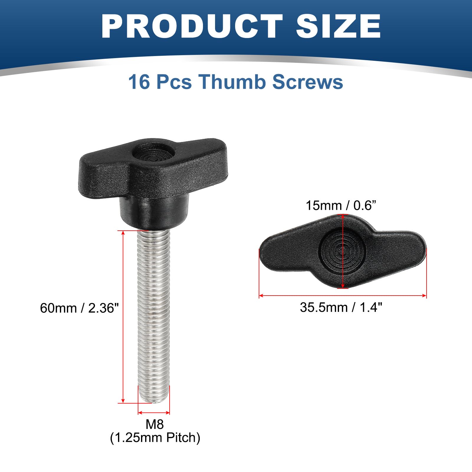 YELARXI Z- Shaped Thumb Screws 304 Stainless Steel Tee Wing Knobs Screws Clamping t Head - Image 2