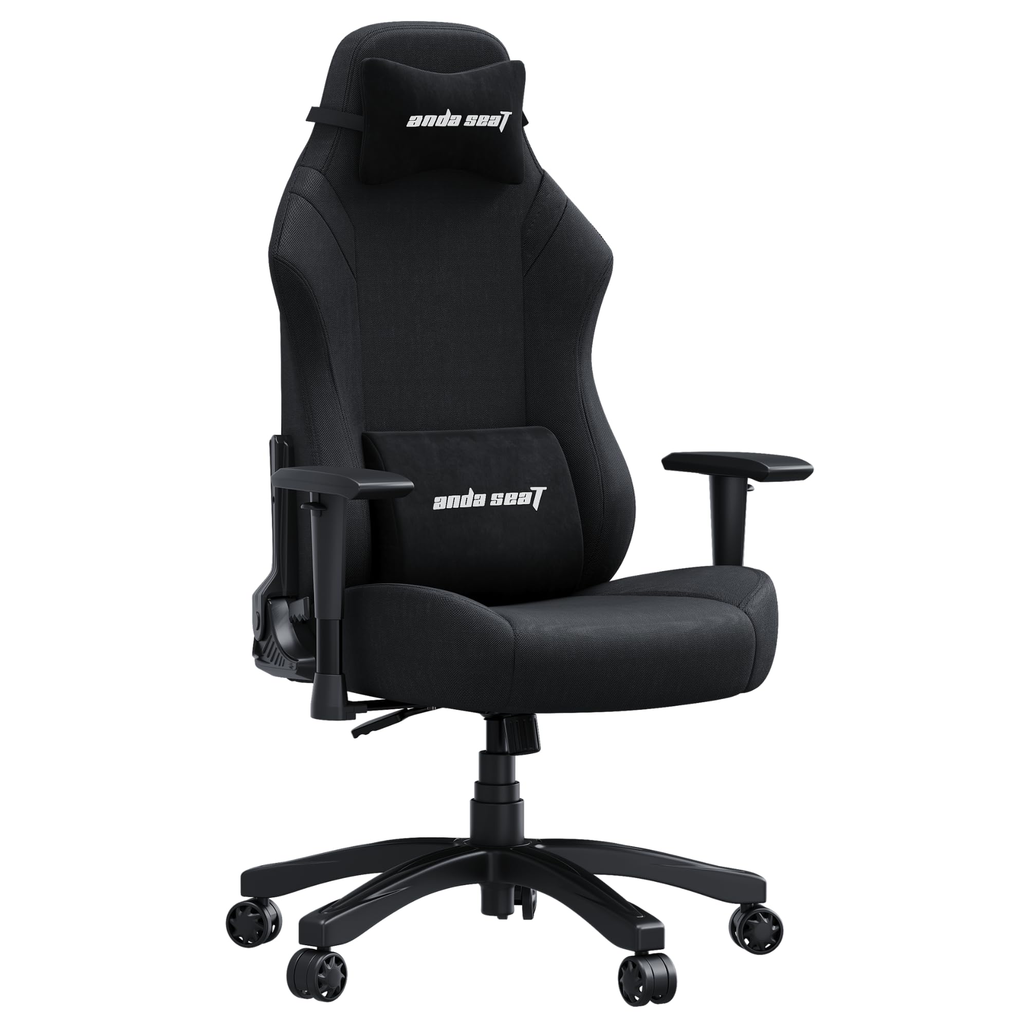 Anda Seat Luna Grande Chaise Gaming pour Adulte - Chaises Gaming Ergonomiques, Chaise de Bureau en Tissu, Soutien Lombaire Renforcé pour Cou et Dos, Fauteuil Gamer Reclinable - Noir