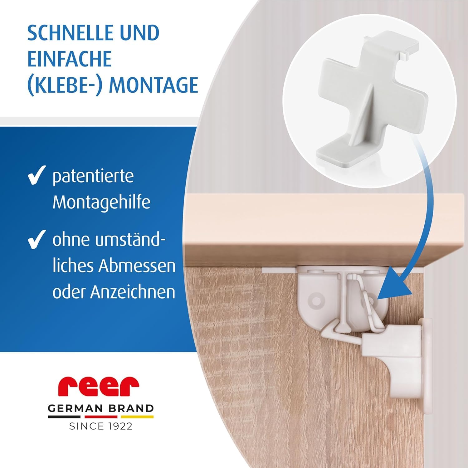 reer Vorteilspack Magnetschloss, 4 Stück, Schrank-Sicherung und Schubladen-Sicherung, vom Schwäbischen Kindersicherheitsexperten, Weiß, 51020