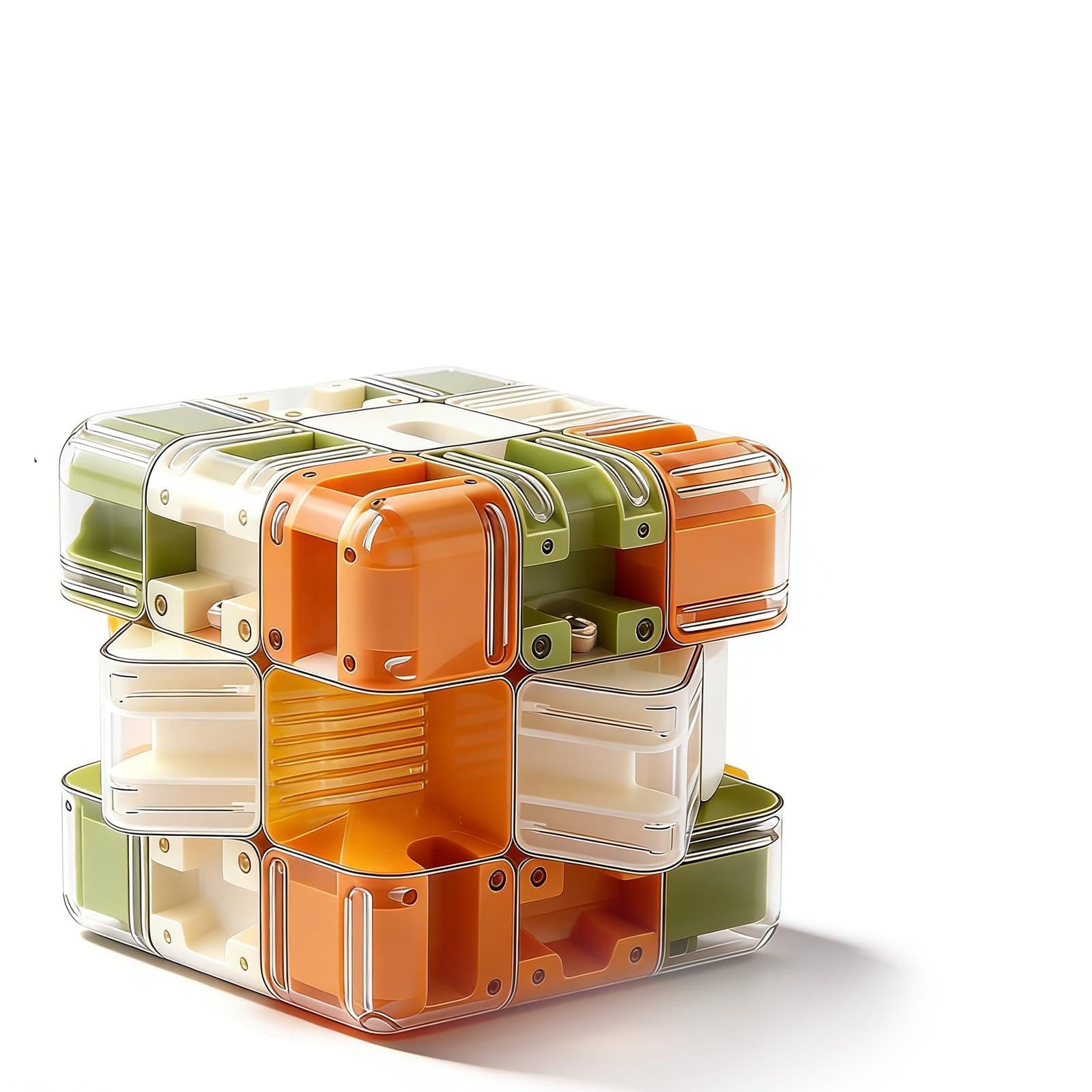 Cubo Labirinto 3d, Puzzle Con Palline Rotolanti, Gioco Di Pensiero Con Palline Labirinto Complesso, Giocattolo Cubo Di Rubik, Giocattolo Didattico Interattivo Per Bambini Adulti (Giallo)