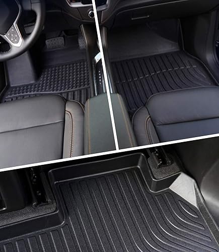 Miniatura 3 de Landrol Alfombrillas de repuesto para Chervrolet Chevy Traverse 7 asientos 2018-2023, forro resistente, negro, parte delantera y trasera, ajuste