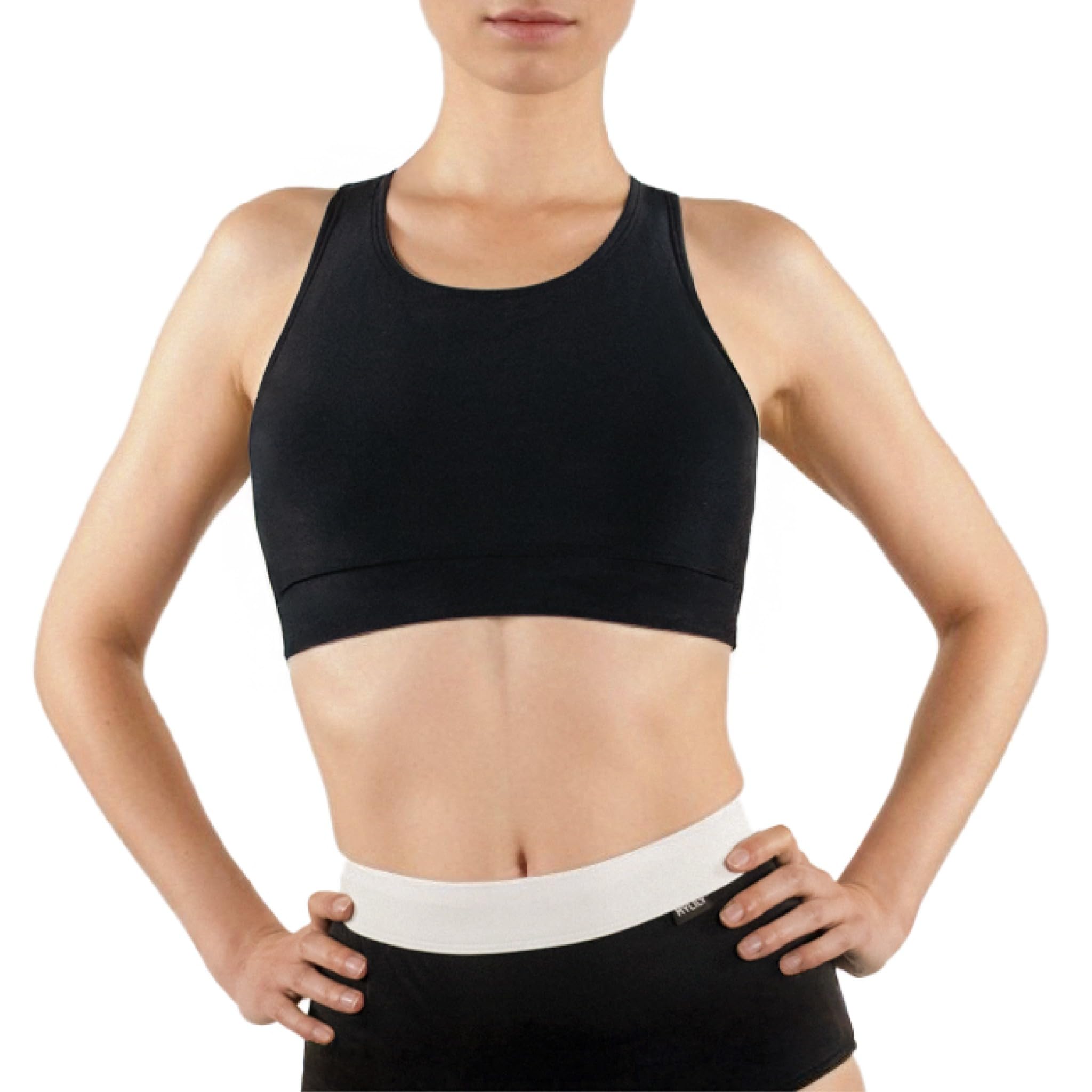 MYLILY Hauts de Maillots Femme Noir | Brassière Maillot de Bain Femme | Haut de Sport Bain | Bikini Bralette