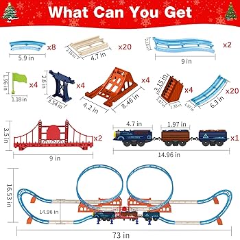 Amazon.com: Awsoo Train Track with 2 Loops for Boys,72