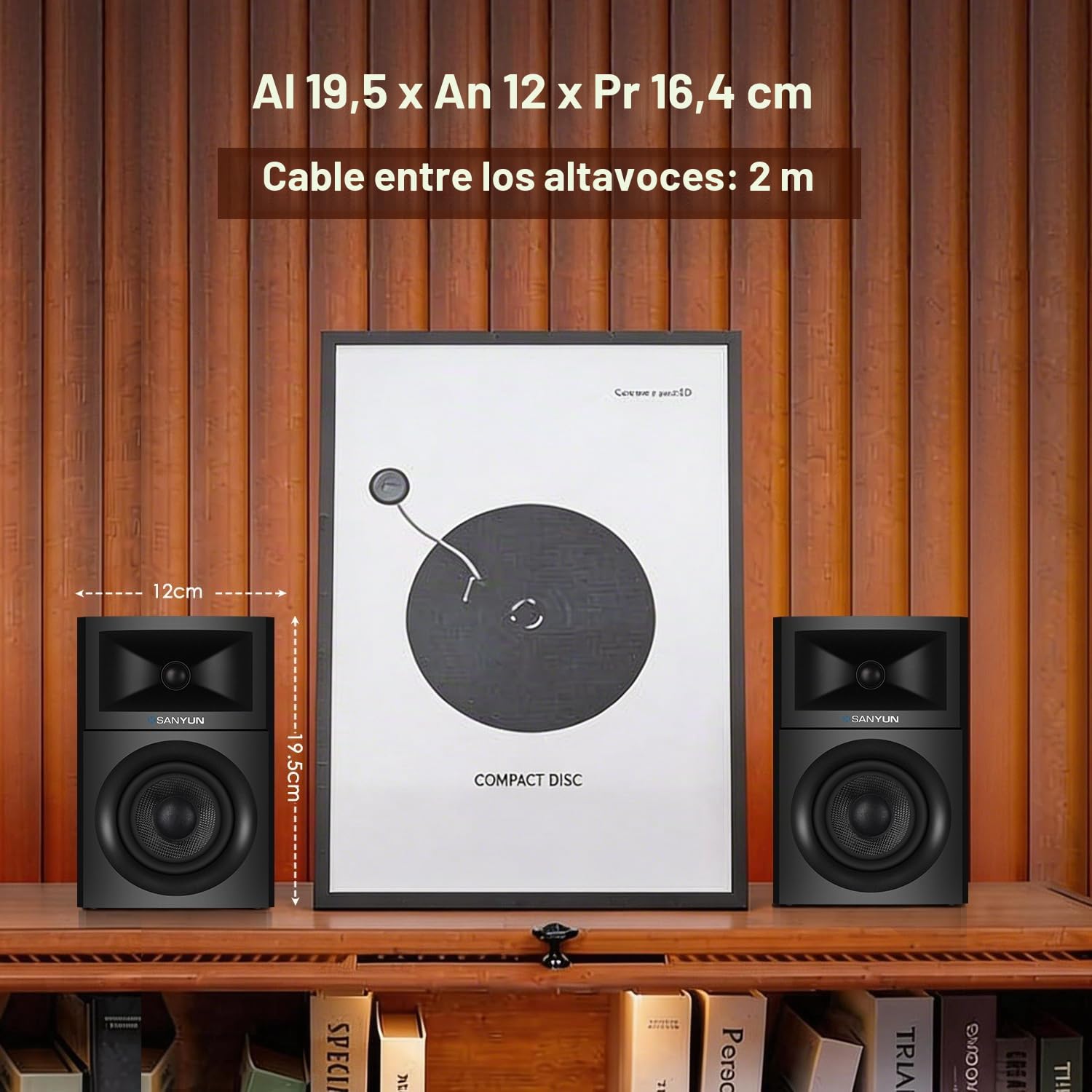 Sanyun SW203 Altavoces PC 2.0 3”, Campo Estéreo Ampliado, Triple-DSP