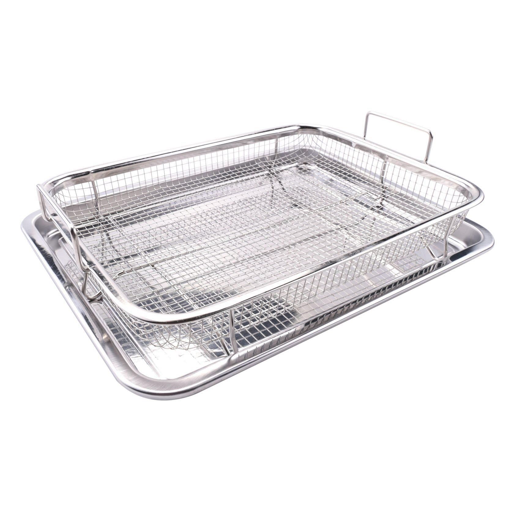 Panier de friteuse à air pour four, friteuse et poêle en acier inoxydable, friteuse à air de luxe dans votre four, lot de 4 pièces, pour le barbecue