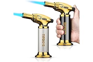 2 Pack Cigar Torch Lighter: Adjustable Flame, Safety Lock, Refillable Butane Torch