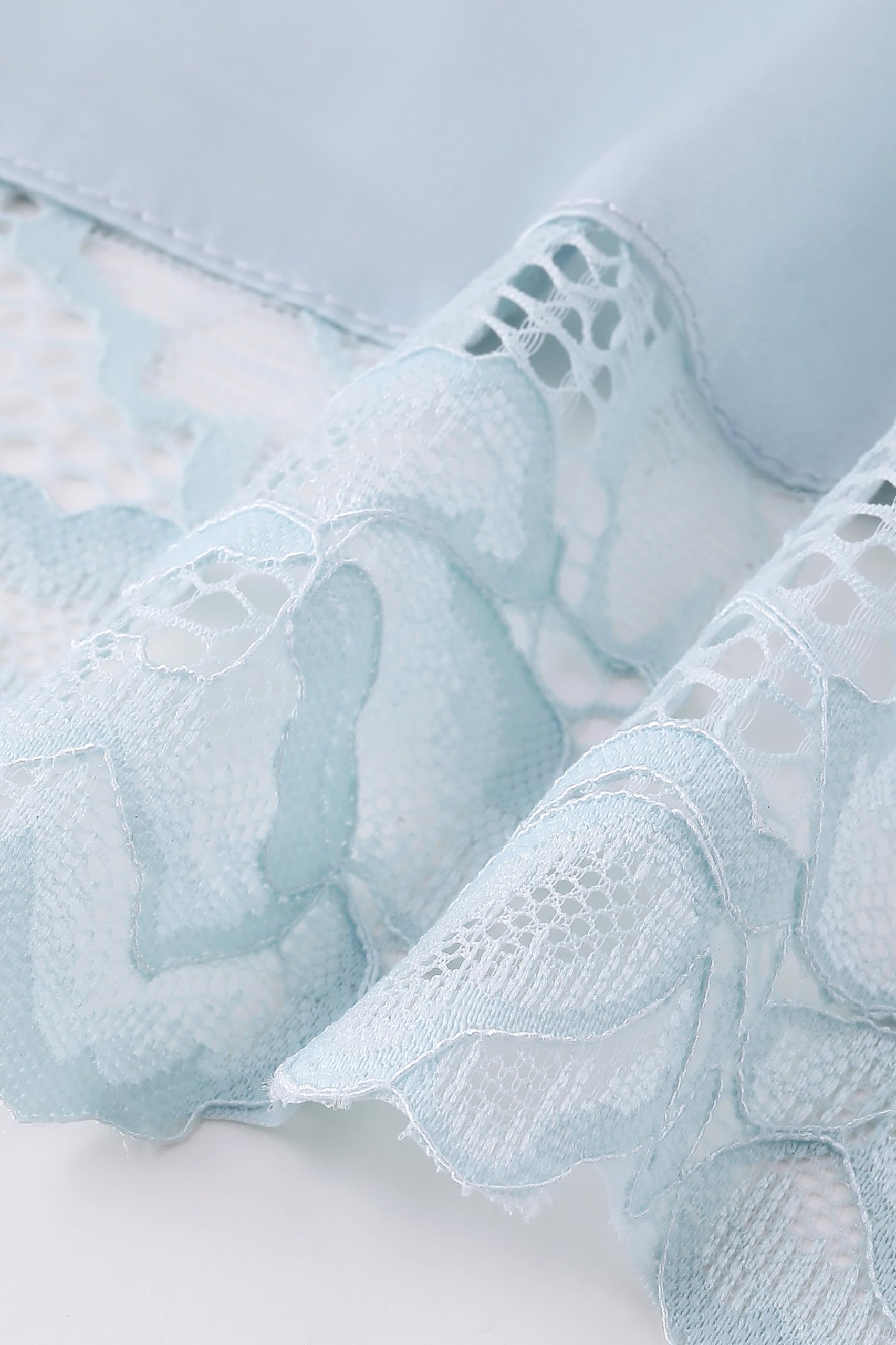 BABEYOND Damski szlafrok kimono, satynowy, kimono, szlafrok, długie kimono, szlafrok kąpielowy dla druhny, z koronkowym wykończeniem, na bieliznę nocną, na imprezę, wesele, piżamę, Jasnoniebieski, One