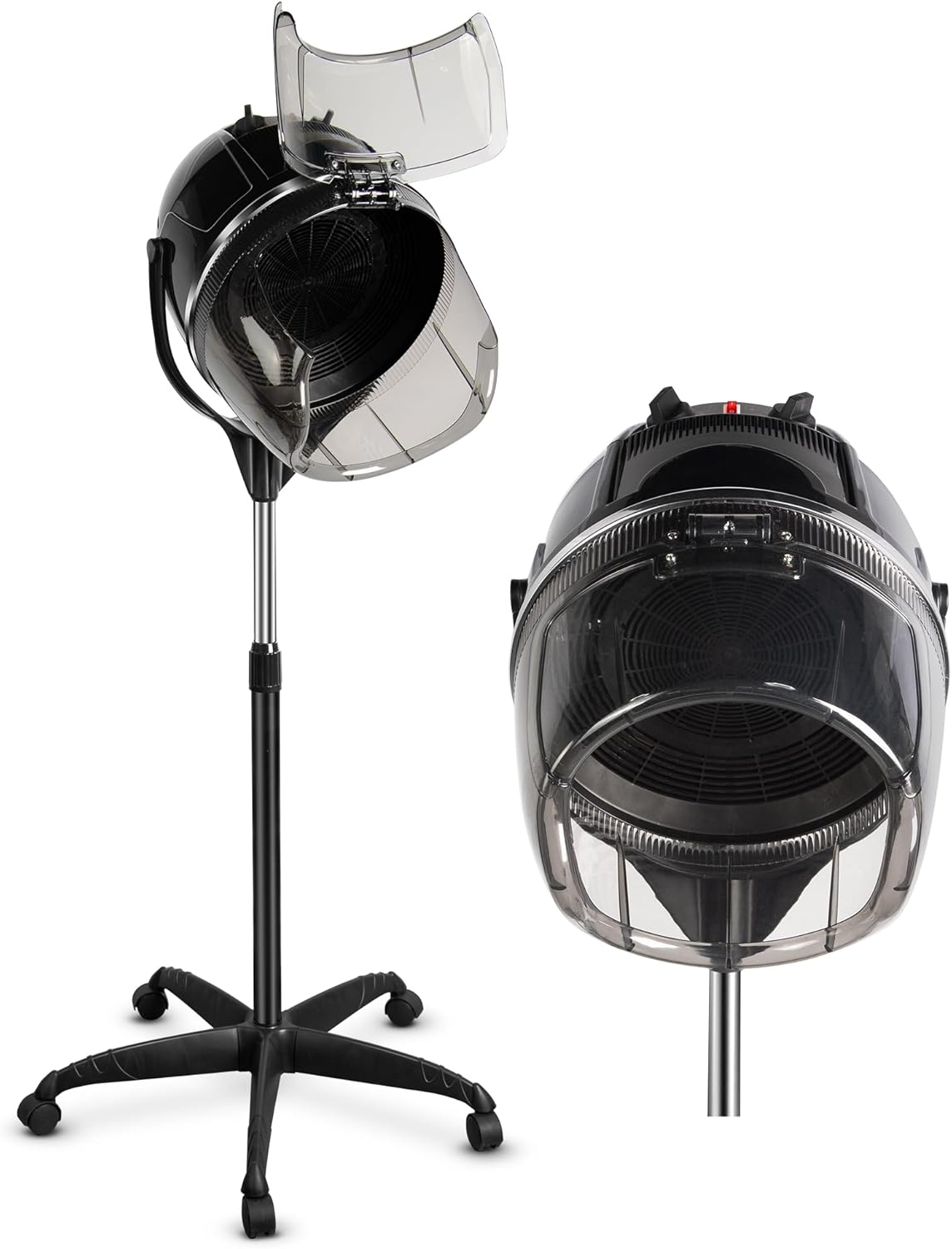 TASALON Professional Hooded Bonnet Hair Dryer Stand with Adjustable Timer, Rolling Wheels - Portable Floor Standing Dryer for Home Salon & Beauty Spa Equipment​