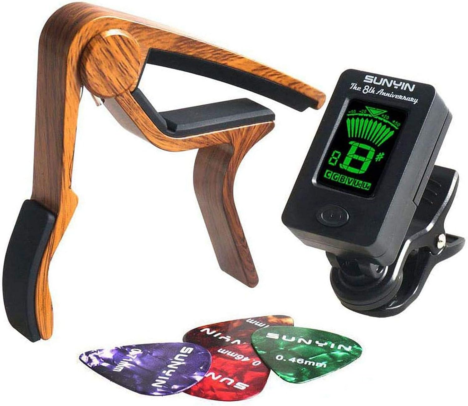 Guitar Tuner and Guitar Capo Guitar Clip-on Tuner Acoustic Guitar Capo For Guitar,Electric Guitar,Ukulele