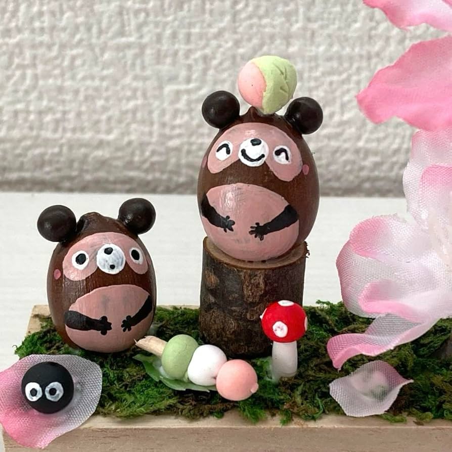 Amazon.co.jp: どんぐりアート たぬきさんのお花見 : ホーム