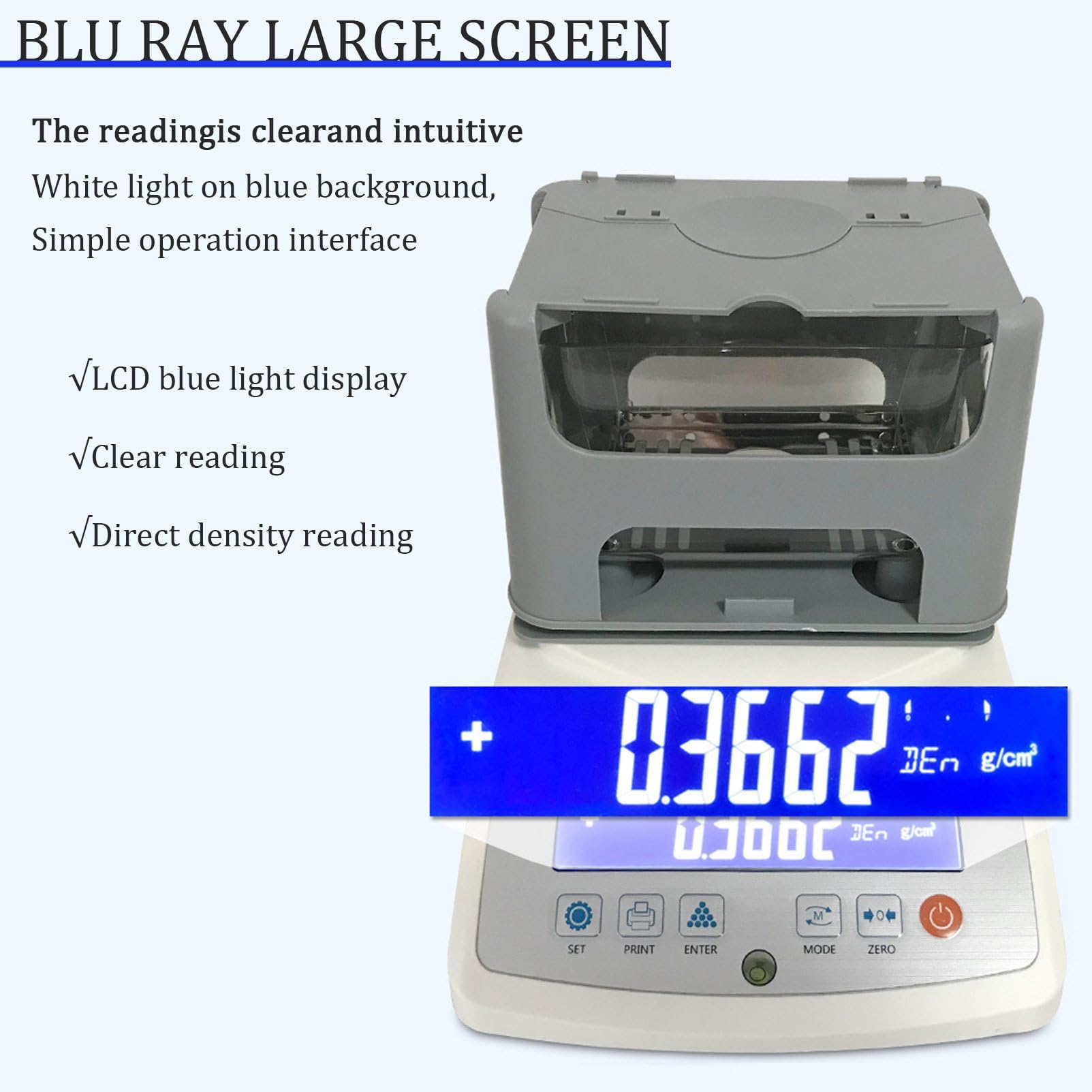 Densímetro Electrónico De 0,001 G/cm³, Hidrómetro Electrónico Multifuncional Sólido/líquido, Datos Imprimibles, Pesaje Máximo: 300 G, Pantalla LCD, Seguimiento Automático De Cero,A
