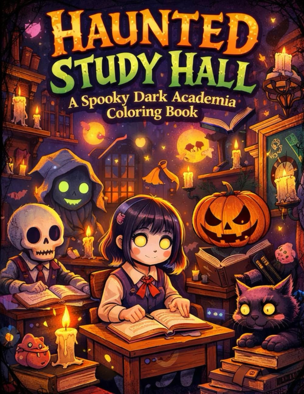Haunted Study Hall: A Spooky Dark Academia Coloring Book (Dark Academia Coloring Series)