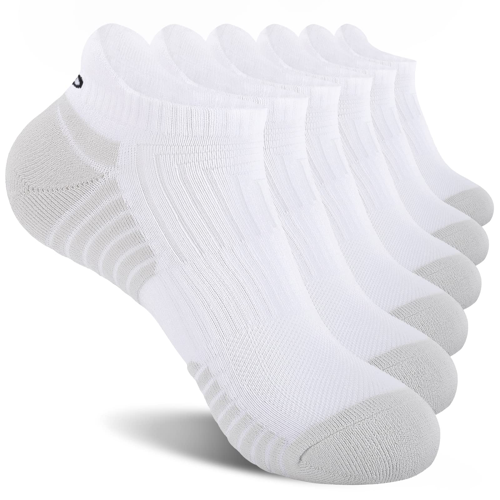 coskefyRunning Socks Thick Cushion Ankle Anti-Blister Cotton Trainer Short Athletic Sports Socks for Men Women 6 Pairs